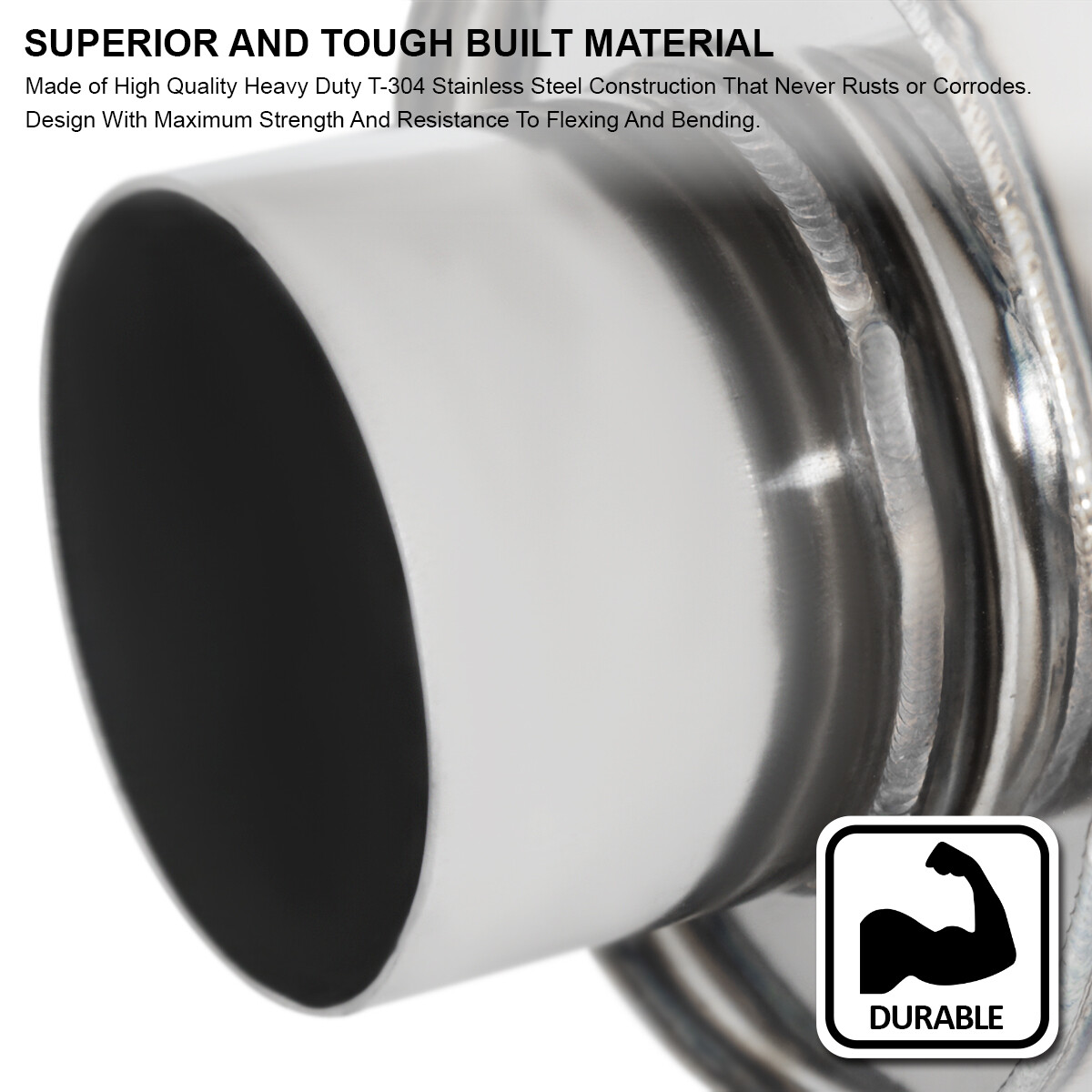 Fits Burnt Tip 3" Inlet 4" Outlet Spiral Flow N1 Style Exhaust Muffler