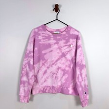 Vintage Champion Reverse Weave Pink Lavender Tie Dye Large Sweatshirt