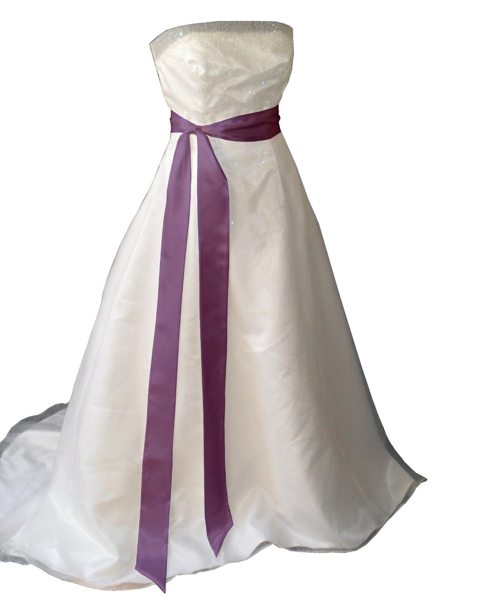 MAUVE PURPLE Satin Wedding Fancy Dress Party Ribbon Sash Wrap Tie