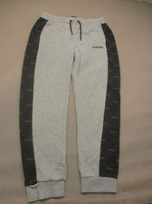ADIDAS Size M Womens Gray Cotton Blend Drawstring Gym Jogger Track Pants 608