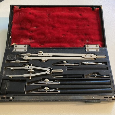 Ancienne Boîte à Compas Pour Géométrie - École & Dessin Industriel