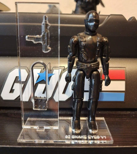 G.I. Joe Vintage 1982 Snake Eyes V1 Acrylic Base Set 🔥No Toy Included🔥