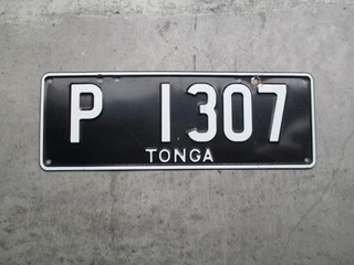 Tonga Government License Plate