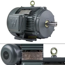 5 HP 3 Phase Electric Motor 3600 RPM 184T Frame TEFC 230/460 Volt Severe Duty