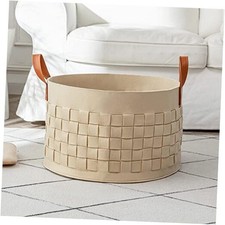 Blanket Basket, 20"x 20"x13" XXLarge Woven Felt 1Pack-20 " x20 " x11.8 " Khaki