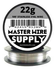 Stainless Steel 316L - 100' - 22 Gauge Wire - 100ft - 0.65mm - 0.025in - Made...