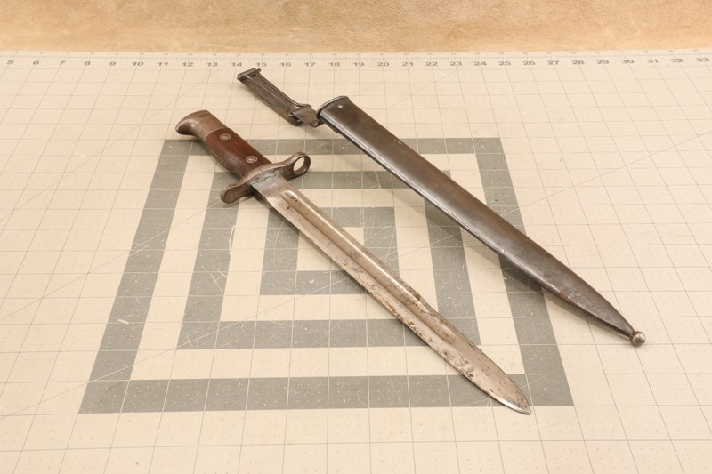 U.S. M1892 Krag Model M1898 .30-40 US Rifle Knife Bayonet Dated 1900 & Sheath