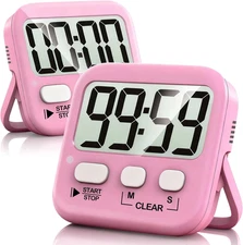 2 Pack Digital Timer for Kids, Magnetic Countdown Kitchen Timers for Cooking, Eg