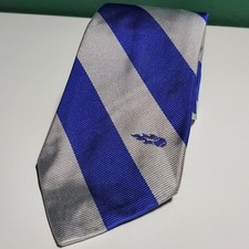 Polo Ralph Lauren Presidents Gift 100 Silk Metallic Silver with Blue Repp Tie