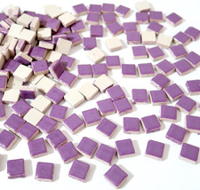 100 Pieces Square Mosaic Tiles for Crafts Bulk, Ceramic Mosaic Pieces 16 Colors