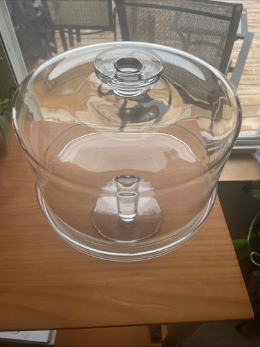Krosno Handmade Glass Pedestal Dome / Covered Lidded Cake Stand / Made in Poland - Picture 4 of 15