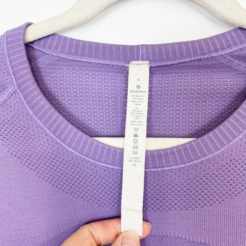 Lululemon Swiftly Tech Long Sleeve Top Purple Women's 6 - Picture 7 of 10