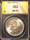 1887-P   MORGAN DOLLAR  *BRILLIANT WHITE LUSTER*   MS-64   VAM-26
