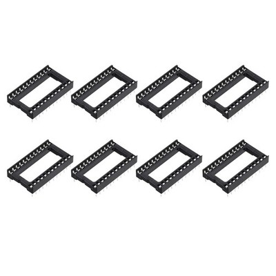 8Pcs DIP IC Chip Socket Adapter 24 Pin 2.54mm/0.1'' Pitch 15.24mm