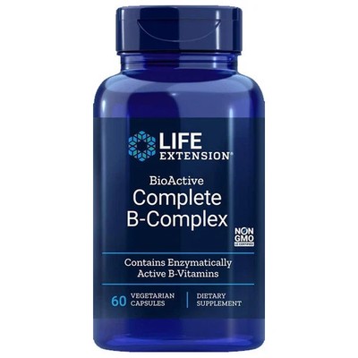Life Extension BioActive Vitamin B Complex Complete 60 Capsules EXP 01/27