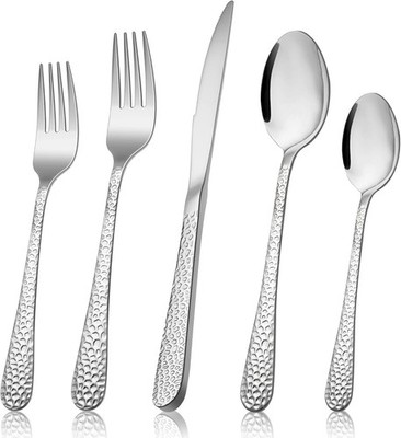 Elegantes Besteckset für 6 Personen, 30-teilig mit Messer Gabel Löffel, Poliert