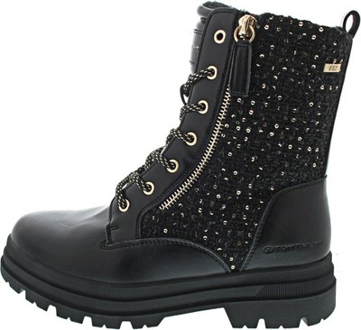 Tom Tailor Damen Schnürstiefel TEX schwarz