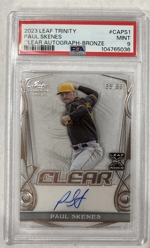 2023 Leaf Trinity Paul Skenes Clear Auto RC /99 PSA 9 2025 Cy Young Winner 🏆