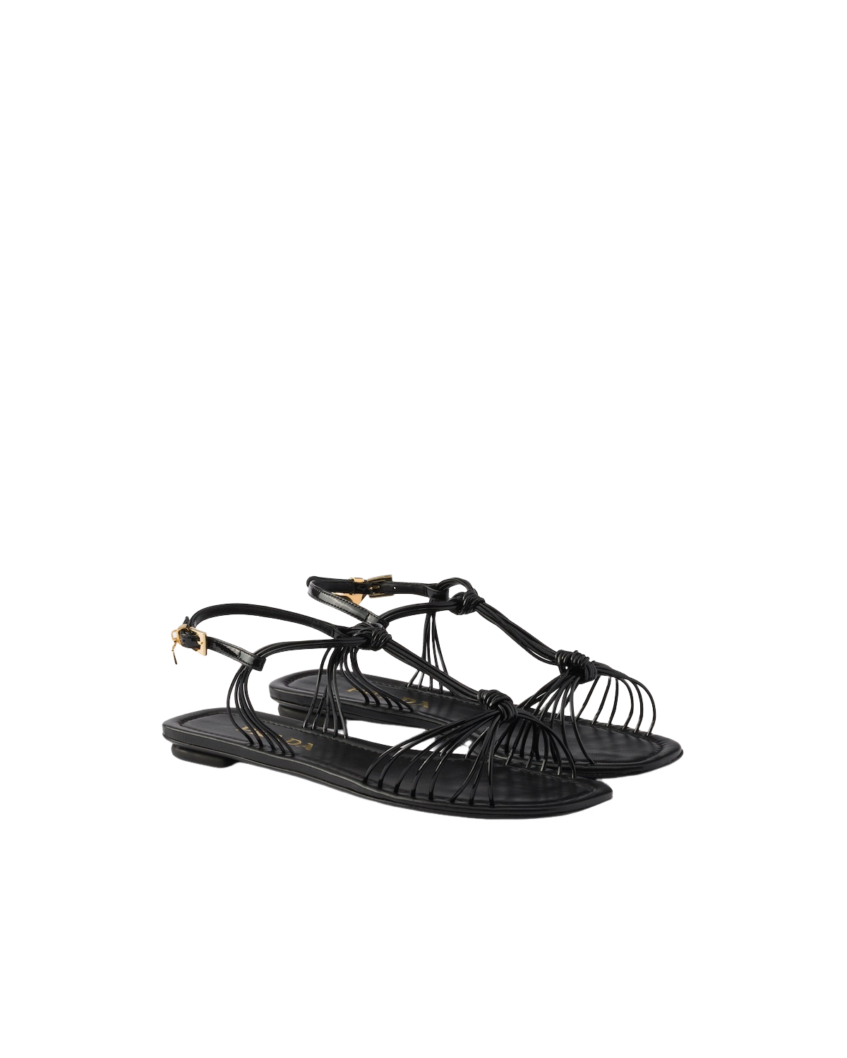 PRADA $1170 Black Patent Leather Sandals New & Authentic