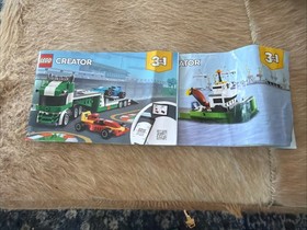 LEGO #31113 RACE CAR TRANSPORTER- TRUCK AND 2 RACE CARS COMPLETE- GREAT SHAPE