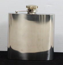 Satin Silver - Stainless Steel - Flask - 6 oz.