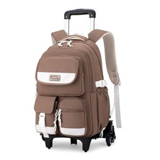 Kids Rolling Backpack for Girls, Boys Roller Backpack with Wheels, Solid-colo...