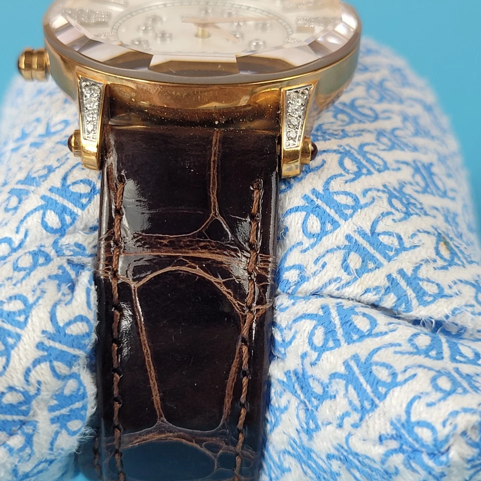 Reloj de cuarzo suizo Renato Calleziani cristal de zafiro genuino esfera de diamantes Foto 4 de 4