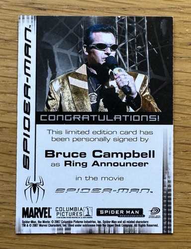 Rittenhouse Spider-Man 3 Bruce Campbell - Ring Announcer Autograph Trading Card - Picture 2 of 4