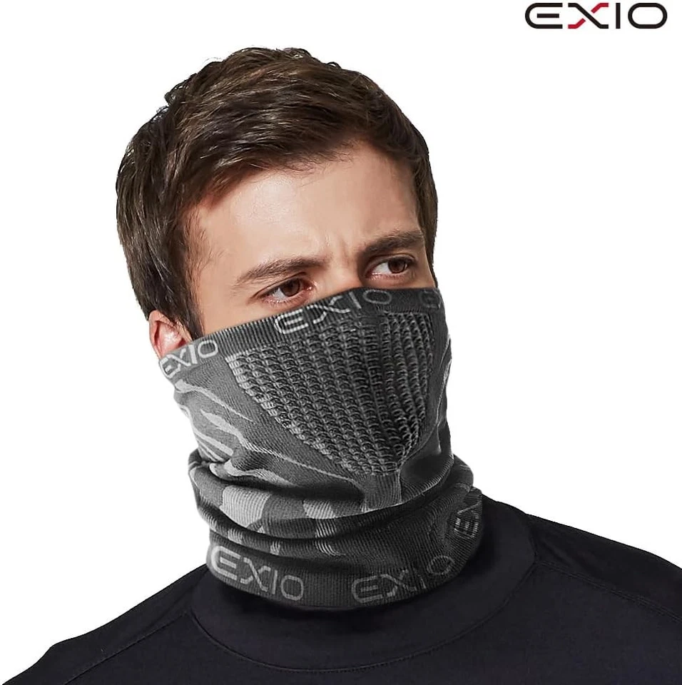 Polaina/balaclava calentador de cuello de invierno EXIO (1 paquete o 1. Negro/gris (1 paquete) Foto 2 de 4