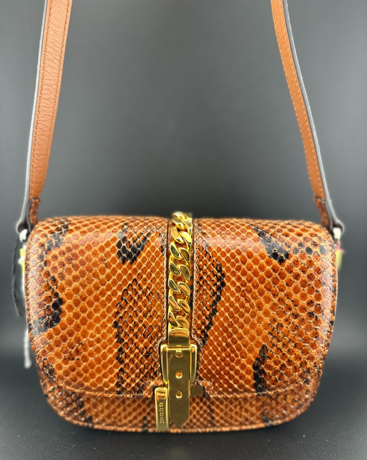 Gucci Sylvie Python Shoulder Leather Bag - image 3