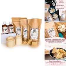 Body Butter Making Kit LARGE - Makes 30 4oz Jars Unrefined Shea Cocoa Butter