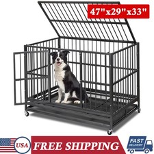47x29x33 Inch Dog Crate for Medium  Large Dog Heavy Duty Dog Crate Cage Kennel