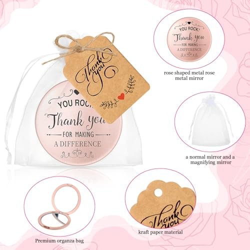 Soaoo 24 Set Inspirational Compact Mirrors Bulk You Rock Thank You for Making - Picture 5 of 8