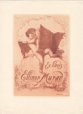 Exlibris Bookplate Radierung Horatio Gaigher 1870-1938 Putto Wolke Lesend 173209