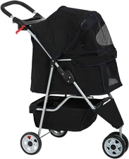 | 3-Wheel Pet Stroller | Dog and Cat Stroller | Breathable Mesh | Lightweight Tr
