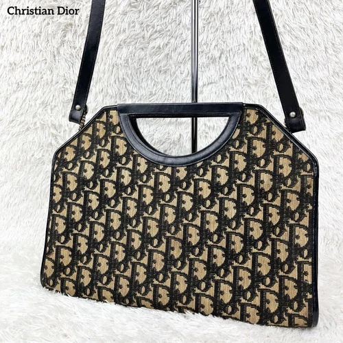 Sac bandoulière Christian Dior Trotter 2 voies Γ01 toile marron