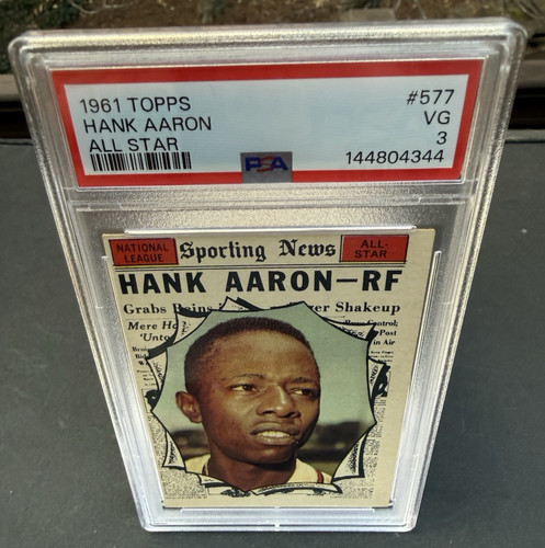 1961 Topps #577 Hank Aaron All-Star National League PSA 3 Braves