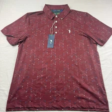 William Murray Maroon Club Herringbone Golf Polo UPF Comfort Size Large Men