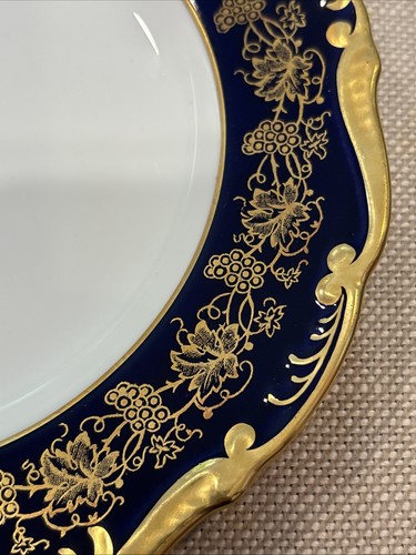 Coalport Hazelton Cobalt Blue & Gold 7 1/2” Salad Plate - Picture 3 of 8