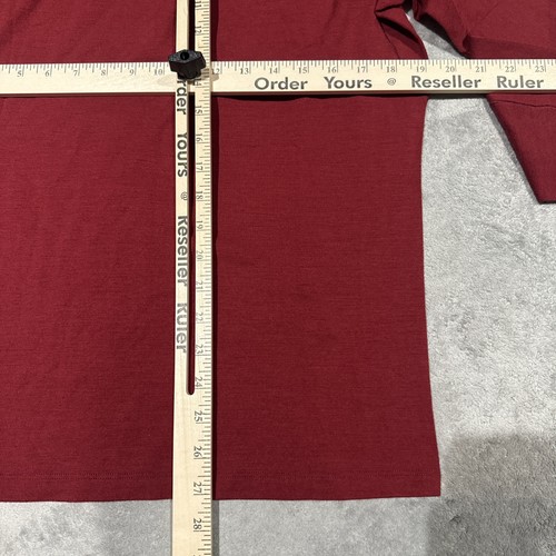 Arcteryx Base Layer Mens Medium Red Rho Merino Wool Zip Neck Shirt Long Sleeve - Picture 8 of 9