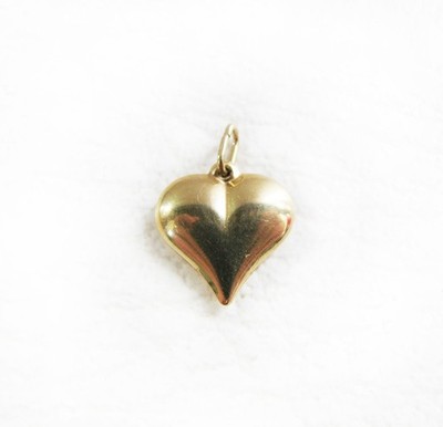 Hübscher Vintage 14k massives Gold aufgeblähtes Herz Anhänger Charm
