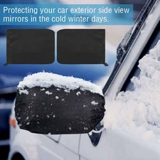 2PCS Black Waterproof Protective Cover Frost Guard Side View Mirror Bag for Car