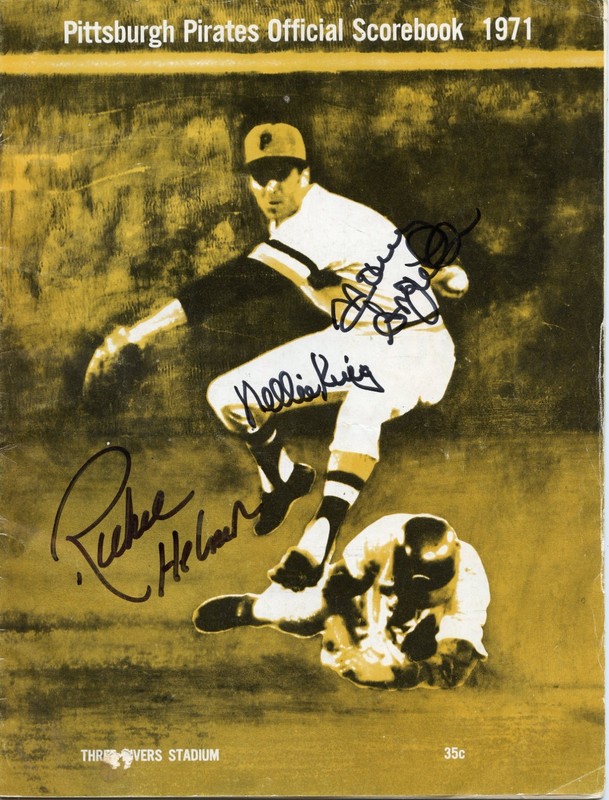 Pittsburgh Pirates 1971  Baseball MLB  Scorebook  with 3 pirate  autographs