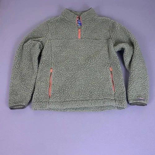 Chubbies Sherpa Fleece Jacket Men's Size Medium Green 1/4 Zip Pullover Pockets - product listing photo