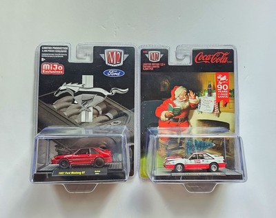 M2 Machines 1987 Ford Mustang GT Lot Coca-Cola 90 Years Santa & Mijo Exclusive