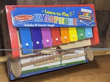 Learn To Play Xylophone Mellissa  Doug 2 Wooden Mallets  5 Double Sided Song