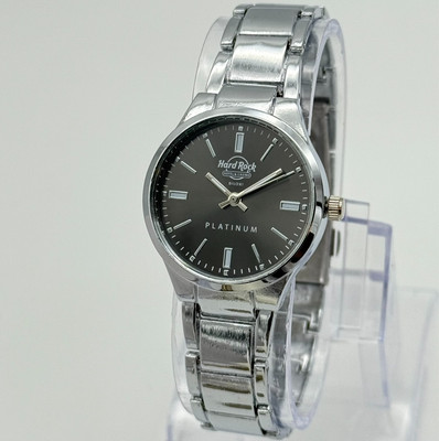 NEW Women's HARD ROCK CAFE ''Platinum'' Biloxi Casino Silver Tone Watch, Gray Dial