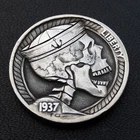 hobo nickel navy sailor skull hand engraved carved buffalo coin