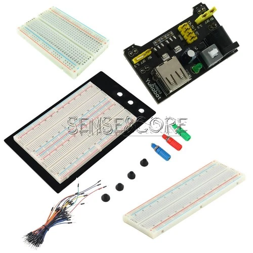 Breadboard 1660 830 400 Pin USB Netzteil MB102 Jumper Kabel Arduino Raspberry Pi