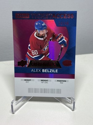 2020-21 Upper Deck Credentials Alex Belzile Debut Ticket Access Pink/49